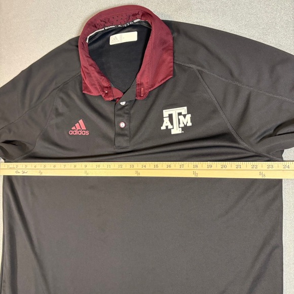 Texas A&M Adidas Climachill Polo Maroon/Black X-Large Breathable Lightweight - Picture 8 of 8